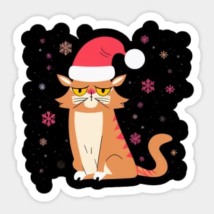 Grumpy Christmas Cat. Christmas Cat 2024 Sticker